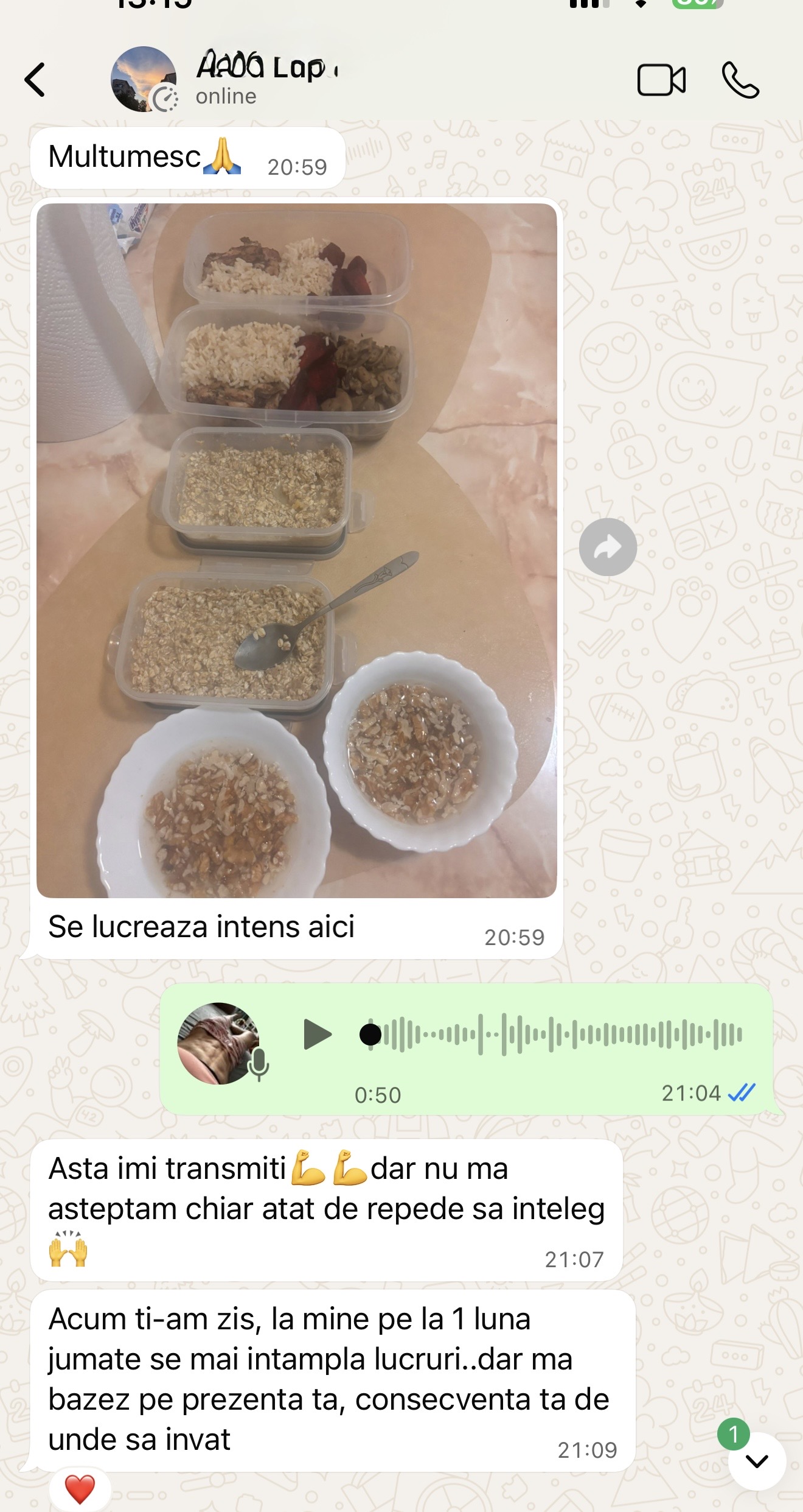 Testimonial pregătire mese