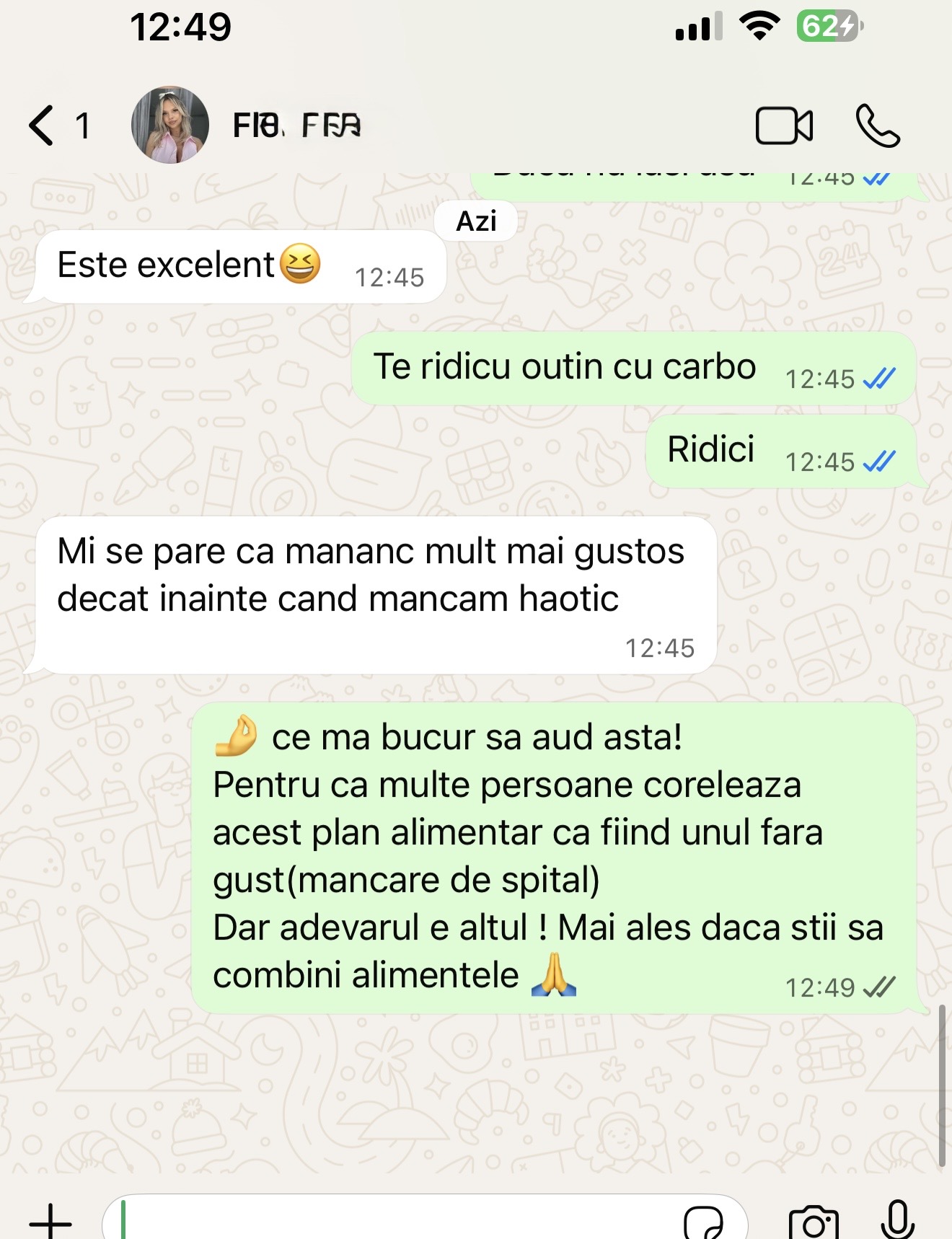 Testimonial gust mâncare
